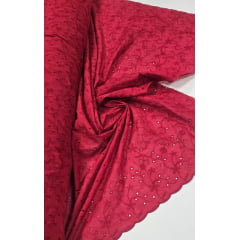 Layse Bordada Vermelho Cereja  Modelo I92    