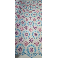 Layse Marroquina Multicolor Azul Turquesa com Fúcsia