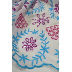 Layse Marroquina Multicolor Azul Turquesa com Fúcsia