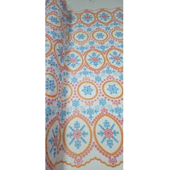 Layse Marroquina Multicolor Laranja com Azul Turquesa