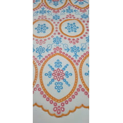 Layse Marroquina Multicolor Laranja com Azul Turquesa