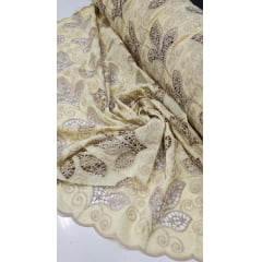 Layse Richelieu Bicolor African Amarelo e Kaki   
