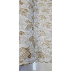 Layse Richelieu Bicolor AFrican Branco e Kaki