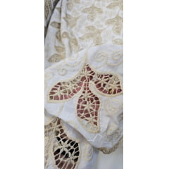 Layse Richelieu Bicolor AFrican Branco e Kaki