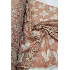 Layse Richelieu Bicolor African Marrom Claro  e Kaki    
