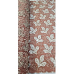 Layse Richelieu Bicolor African Marrom Claro  e Kaki    