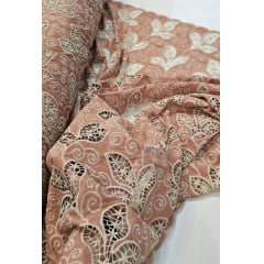 Layse Richelieu Bicolor African Marrom Claro  e Kaki    
