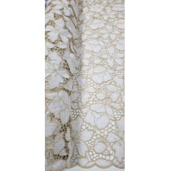 Layse Richelieu Bicolor Branco com Kaki 