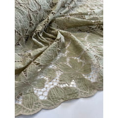 Layse Richelieu Bicolor Verde Oliva Claro com Kaki    