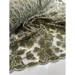 Layse Richelieu Bicolor Verde Oliva com Kaki   