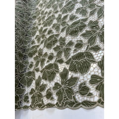 Layse Richelieu Bicolor Verde Oliva com Kaki   