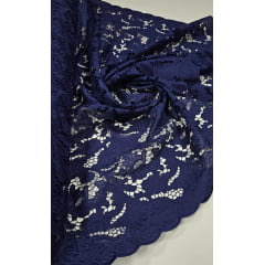 Layse Richelieu Bordada Azul Marinho  Modelo N21 