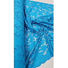 Layse Richelieu Bordada Azul Turquesa  Modelo N21