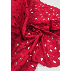 Layse Richelieu Vermelho Cereja  Flores I18   