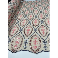 Layse Tânger Multicolor Azul Marinho com Marsala 