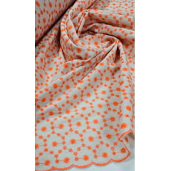 Layse em Linho Trovata Bordado Laranja  St01  