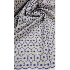 Layse em Linho Trovata Bordado Roxo  St01 