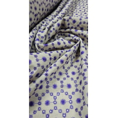 Layse em Linho Trovata Bordado Roxo  St01 