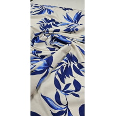 Linho Com Viscose Trovata Estampado Floral Azul