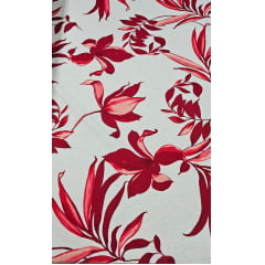 Linho Com Viscose Trovata Estampado Floral Vermelho