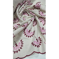 Linho Natural Bordado Pudong Linho Natural Bordado Pudong