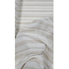 Linho Strips Natural com Kaki