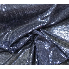 Lurex Bordado com Paetês Azul Marinho