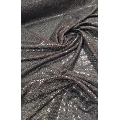 Lurex Bordado com Paetês Marrom