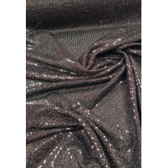 Lurex Bordado com Paetês Marrom