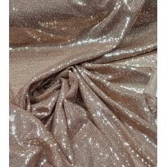 Lurex Bordado com Paetês Rosê Gold
