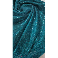 Lurex Bordado com Paetês Verde Esmeralda