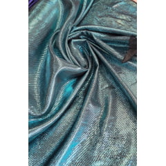 Lurex Brocado Laminado Sarjado Carnaval Azul Turquesa Claro