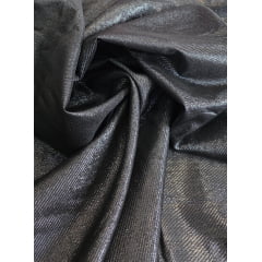Lurex Brocado Laminado Sarjado Carnaval Preto