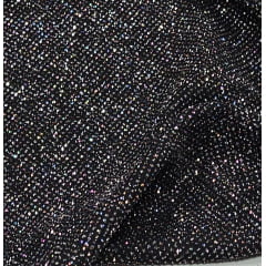 Lurex de Malha Galaxia Furtacor Preto 