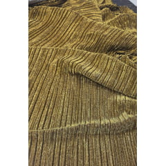 Lurex Plissado Dupla Face Dourado e Preto Lurex Plissado Dupla Face Dourado e Preto