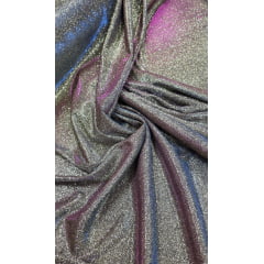 Malha Lurex Holográfica Dourado, Azul Royal e Pink Modelo 22064 Malha Lurex Holográfica Dourado, Azul Royal e Pink Modelo 22064