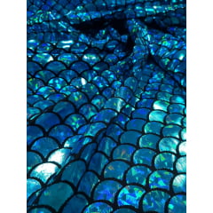 Malha Holográfica Sereia Azul Furtacor