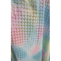 Malha Sereia Candy Collors com Escamas Douradas 
