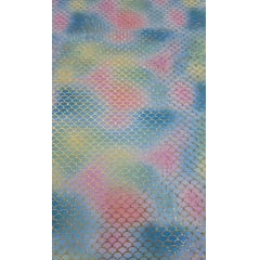 Malha Sereia Candy Collors com Escamas Douradas 