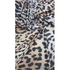 Microfibra Estampada com Elastano Animal Print Leopardo