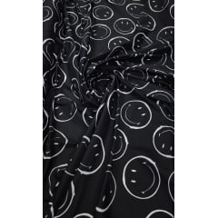 Microfibra Nylon Lucca Smille Fundo Preto