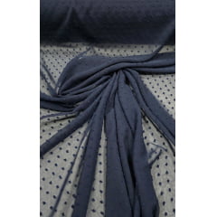 Mousseline Dots Azul Marinho