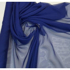 Mousseline Palha de Seda Azul Marinho