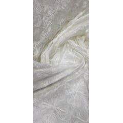 Mousseline Palha de Seda Bordada Litúrgica Off White Mousseline Palha de Seda Bordada Litúrgica Off White