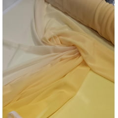 Mousseline Toque de Seda Degradê Amarelo Ouro com Amarelo Claro