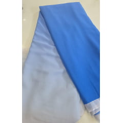 Mousseline Toque de Seda Degradê Azul Celeste com Azul Bebê 