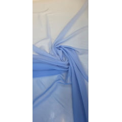 Mousseline Toque de Seda Degradê Azul Celeste com Azul Bebê 