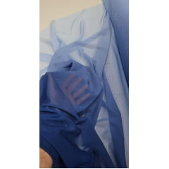 Mousseline Toque de Seda Degradê Azul Marinho com Azul Serenity