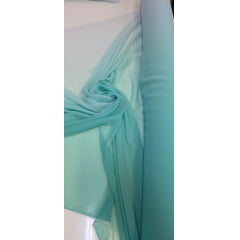Mousseline Toque de Seda Degradê Verde Água com Tiffany 