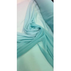 Mousseline Toque de Seda Degradê Verde Água com Tiffany 